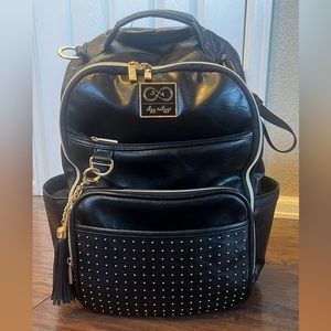 Itzy ritzy Chelsea and Cole boss backpack black vegan leather